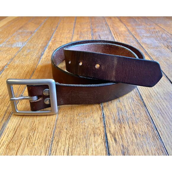 DAVID BRISTOW Distressed Brown Leather Belt Womens sz S/M - Picture 5 of 11